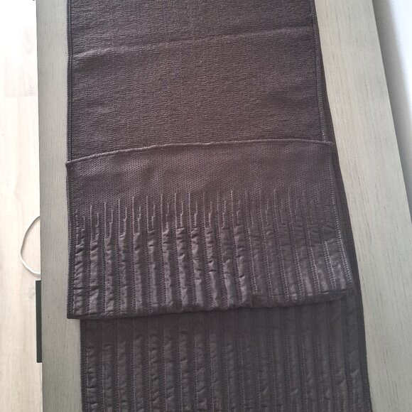 KENZO Homme Italy Luxurious Reversible Wool Backed Silk Scarf Chocolate 60"x13" - Picture 10 of 15